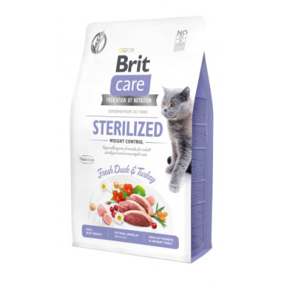 Сухий корм Brit Care Cat GF Sterilized Weight Control для стерилізованих котів з надмірною вагою, качка та індичка, 2 кг Сухий корм Brit Care Cat GF Sterilized Weight Control для стерилізованих котів з надмірною вагою, качка та індичка, 2 кг