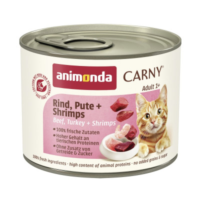 Корм вологий Carny Adult Beef, Turkey Shrimps для домашніх котів з яловичиною індичкою і креветками 200 г Корм вологий Carny Adult Beef, Turkey Shrimps для домашніх котів з яловичиною індичкою і креветками 200 г