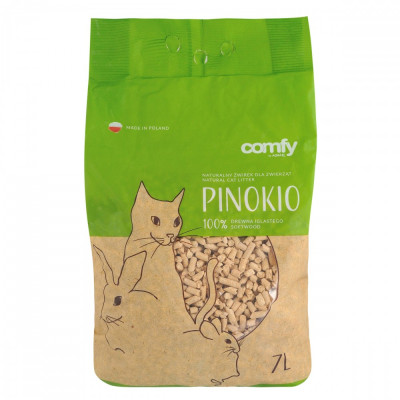 Наповнювач Comfy для котячого туалету гігієнічний деревинний Pinokio 7 л Наповнювач Comfy для котячого туалету гігієнічний деревинний Pinokio 7 л