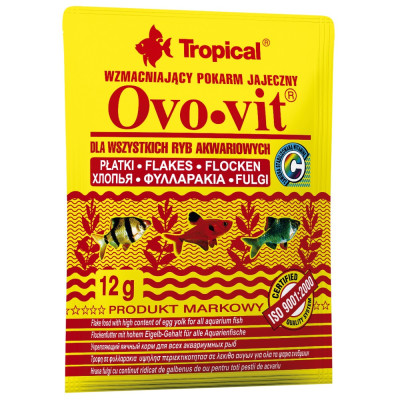 Корм Tropical Ovo-Vit для всіх акваріумних риб пластівці 12 г Корм Tropical Ovo-Vit для всіх акваріумних риб пластівці 12 г