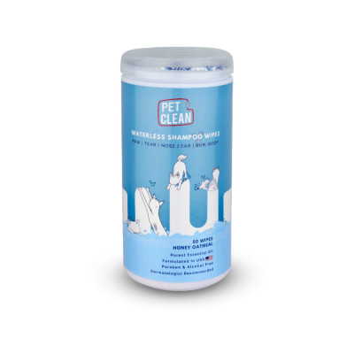 Серветки вологі Pet Clean PET WATERLESS SHAMPOO WIPES для домашніх тварин швидке очищення складок з медово-вівсяним ароматом Серветки вологі Pet Clean PET WATERLESS SHAMPOO WIPES для домашніх тварин швидке очищення складок з медово-вівсяним ароматом