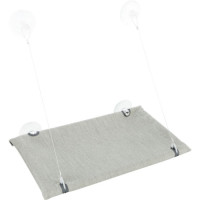 Лежак для котів Trixie для вікна з кріпленнями велюр сірий, 50 х 30 см Лежак для котів Trixie для вікна з кріпленнями велюр сірий, 50 х 30 см