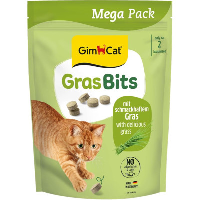Вітамінізовані таблетки GimCat Gras Bits для котів усіх порід трав яні кульки 425г пауч