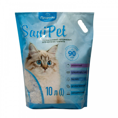 Наповнювач Sani Pet для котячого туалету силікагелевий 10 л Наповнювач Sani Pet для котячого туалету силікагелевий 10 л