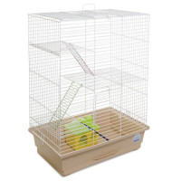 Клітка Природа «Нюра» для дрібних декоративних гризунів, з будиночком 44x27x59 см (біла/бежева) Клітка Природа «Нюра» для дрібних декоративних гризунів, з будиночком 44x27x59 см (біла/бежева)