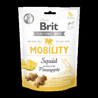 Ласощі Brit Care Functional Snack Mobility для собак для підтримки суглобів з кальмаром та ананасом 150 г Ласощі Brit Care Functional Snack Mobility для собак для підтримки суглобів з кальмаром та ананасом 150 г