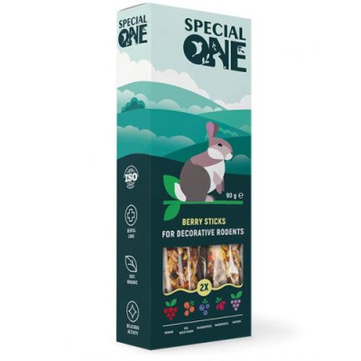Палички Speciаl One «Ягідні» для декоративних гризунів, 90 г Палички Speciаl One «Ягідні» для декоративних гризунів, 90 г