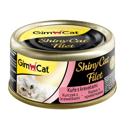 Корм вологий GimCat Shiny Cat Filet для котів з куркою та креветкою 70 г Корм вологий GimCat Shiny Cat Filet для котів з куркою та креветкою 70 г