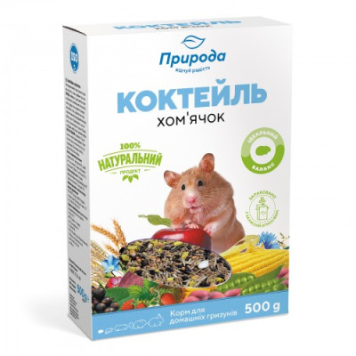 Корм Природа Коктейль «Хом’ячок» для хом’ячків, 500 г Корм Природа Коктейль «Хом’ячок» для хом’ячків, 500 г