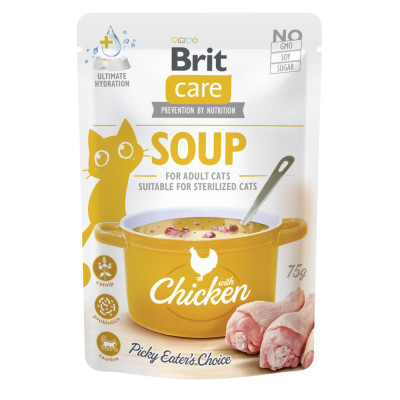 Корм вологий Brit Care Soup Chicken д/котів суп з куркою 75 г Корм вологий Brit Care Soup Chicken д/котів суп з куркою 75 г