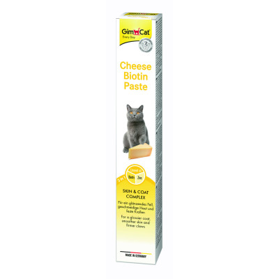 Паста GimCat Cheese Biotin Paste для котів усіх порід cирна з біотином 100г Паста GimCat Cheese Biotin Paste для котів усіх порід cирна з біотином 100г