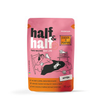 Корм вологий Half&Half для кошенят з куркою та гарбузом в соусі 85 г