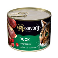 Корм вологий Savory Cat Can Adult Duck консерви для вибагливих котів з качкою 200 г