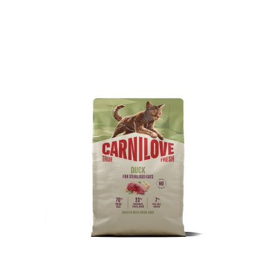 Корм сухий Carnilove True Fresh Duck Sterilised для стерилізованих котів качка 2 кг Корм сухий Carnilove True Fresh Duck Sterilised для стерилізованих котів качка 2 кг