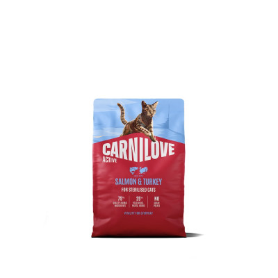 Корм сухий Carnilove Active Salmon & Turkey Sterilised для стерилізованих котів лосось та індичка 2 кг Корм сухий Carnilove Active Salmon & Turkey Sterilised для стерилізованих котів лосось та індичка 2 кг