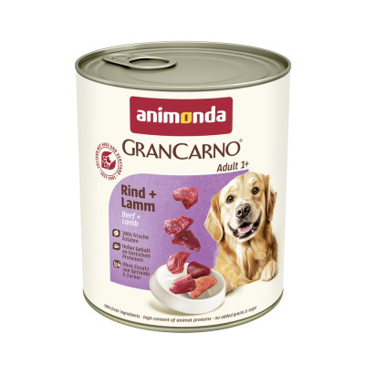 Корм вологий GranCarno Adult Beef Lamb для дорослих собак з яловичиною і ягнятиною 800 г Корм вологий GranCarno Adult Beef Lamb для дорослих собак з яловичиною і ягнятиною 800 г