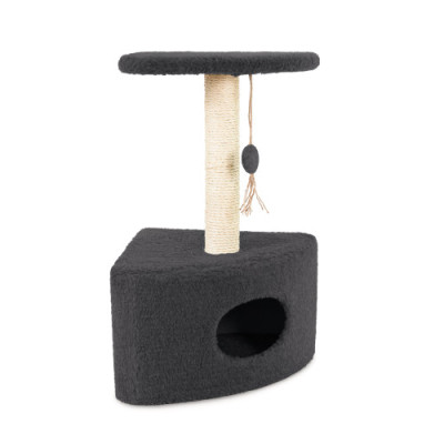 Дряпка Природа Д11У кутова з будкою, сіра, 39x39x65 см Дряпка Природа Д11У кутова з будкою, сіра, 39x39x65 см