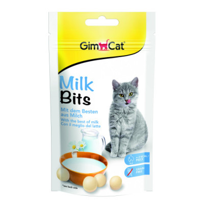 Вітамінізовані ласощі для котів GimCat MilkBits з молоком, 40 г Вітамінізовані ласощі для котів GimCat MilkBits з молоком, 40 г