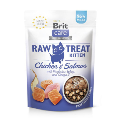 Ласощі Brit Raw Treat Freeze-dried Kitten д/кошенят курка і лосось 40 г Ласощі Brit Raw Treat Freeze-dried Kitten д/кошенят курка і лосось 40 г