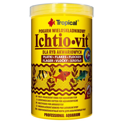 Корм Tropical Ichtio-Vit для всіх акваріумних риб пластівці 120 г Корм Tropical Ichtio-Vit для всіх акваріумних риб пластівці 120 г