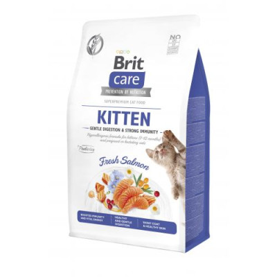 Сухой корм Brit Care Cat by Nutrition Kitten Gentle Digestion Strong Immunity для котенка, с лососем, 400 г Сухой корм Brit Care Cat by Nutrition Kitten Gentle Digestion Strong Immunity для котенка, с лососем, 400 г