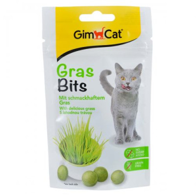 Ласощі GimCat GrasBits для котів, таблетки з травою, 65 шт, 40 г Ласощі GimCat GrasBits для котів, таблетки з травою, 65 шт, 40 г