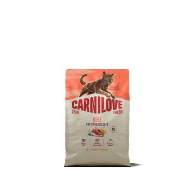 Корм сухий Carnilove True Fresh Beef Sterilised для стерилізованих котів яловичина 2 кг Корм сухий Carnilove True Fresh Beef Sterilised для стерилізованих котів яловичина 2 кг