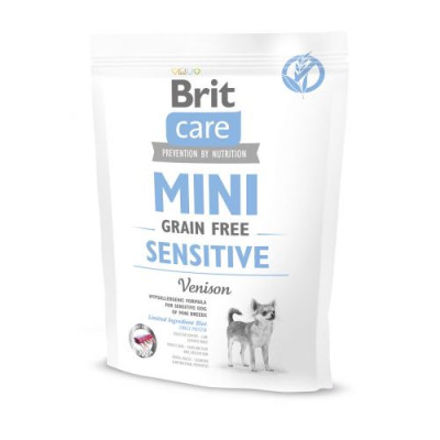 Сухий корм Brit Care GF Mini Sensitive для собак мініатюрних порід з чутливим травленням, з олениною, 400 г Сухий корм Brit Care GF Mini Sensitive для собак мініатюрних порід з чутливим травленням, з олениною, 400 г