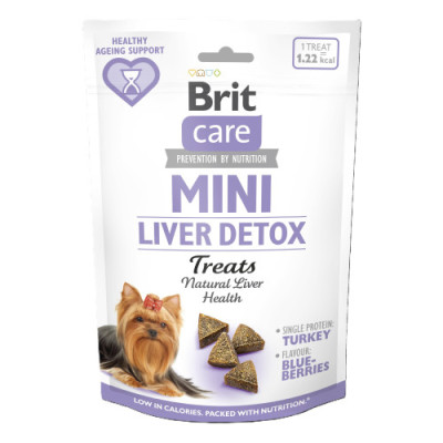 Ласощі Brit Care Mini Treats Liver Detox для собак малих порід, для детоксу печінки, з індичкою і смаком чорниці, 50 г Ласощі Brit Care Mini Treats Liver Detox для собак малих порід, для детоксу печінки, з індичкою і смаком чорниці, 50 г