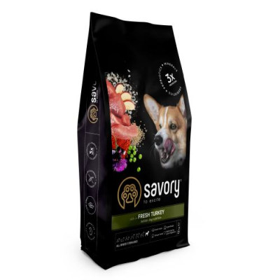 Сухий корм Savory All Breed для стерилізованих собак усіх порід, зі свіжою індичкою, 12 кг Сухий корм Savory All Breed для стерилізованих собак усіх порід, зі свіжою індичкою, 12 кг