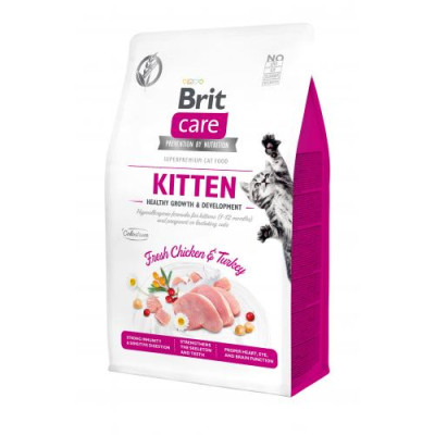 Сухий корм Brit Care Cat GF Kitten HGrowth & Development для кошенят, здорове зростання та розвиток, 400 г Сухий корм Brit Care Cat GF Kitten HGrowth & Development для кошенят, здорове зростання та розвиток, 400 г