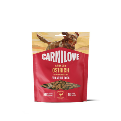 Ласощі Carnilove Crunchy Snack Ostrich with Blackberries для собак хрусткі страус і ожина 200 г Ласощі Carnilove Crunchy Snack Ostrich with Blackberries для собак хрусткі страус і ожина 200 г