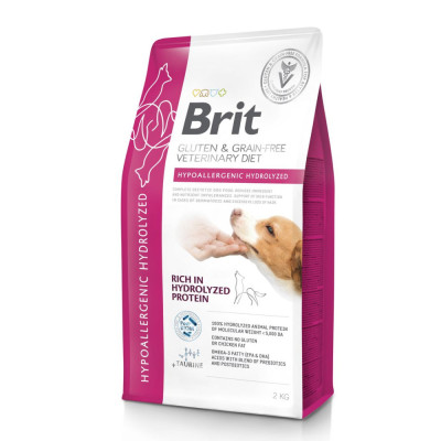 Корм сухий Brit VetDiet Dog Hypoallergenic Hydrolyzed для собак із харчовою алергією з гідролізованим білком 2 кг Корм сухий Brit VetDiet Dog Hypoallergenic Hydrolyzed для собак із харчовою алергією з гідролізованим білком 2 кг