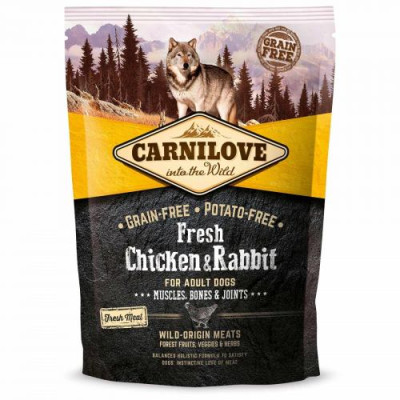Сухий корм Carnilove Fresh Chicken & Rabbit для дорослих собак всіх порід, курка та кролик, 1,5 кг Сухий корм Carnilove Fresh Chicken & Rabbit для дорослих собак всіх порід, курка та кролик, 1,5 кг