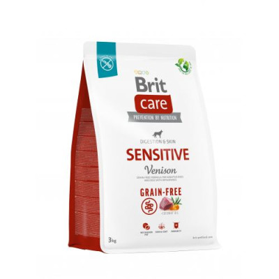 Сухий корм Brit Care Dog Grain-free Sensitive для собак з чутливим травленням, беззерновий з олениною, 3 кг Сухий корм Brit Care Dog Grain-free Sensitive для собак з чутливим травленням, беззерновий з олениною, 3 кг