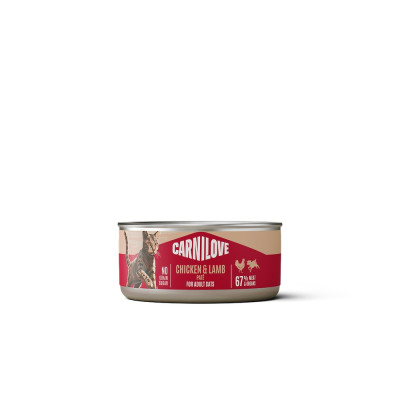 Корм вологий Carnilove Chicken & Lamb для котів паштет курка і ягня 100 г