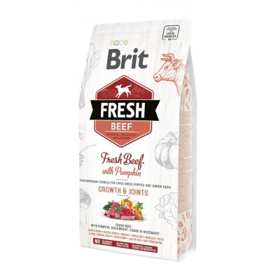 Корм сухий Brit Fresh Beef/Pumpkin Puppy Large для цуценят та молодих собак великих порід з яловичиною та гарбузом 2,5 кг