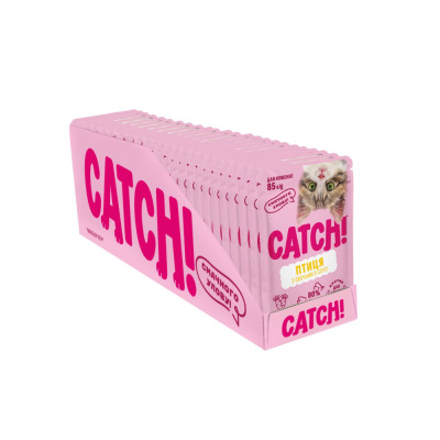 НАБІР Корм вологий Catch! для кошенят з птицею та овочами в соусі 24 шт х 85г. НАБІР Корм вологий Catch! для кошенят з птицею та овочами в соусі 24 шт х 85г.