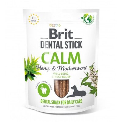 Ласощі для собак Brit Dental Stick Calm заспокійливі, коноплі та пустирник, 7 шт, 251 г