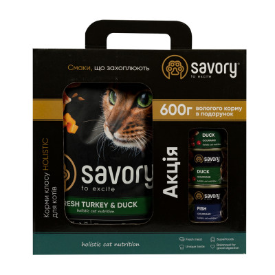 Набор Savory 2кг Утка + консервы 600г Набор Savory 2кг Утка + консервы 600г
