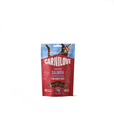 Ласощі Carnilove Crunchy Snack Salmon with Catnip для котів хрусткі лосось і котяча м'ята 50 г Ласощі Carnilove Crunchy Snack Salmon with Catnip для котів хрусткі лосось і котяча м'ята 50 г