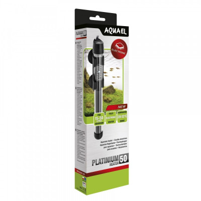 Обігрівач Aquael Platinum Heater 50 для акваріума з електронним термостатом 15-50 л 50 Вт 22,5см