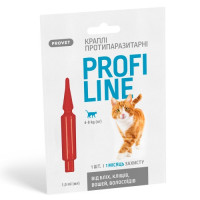Краплі Provet Profiline для котів 4-8 кг, 1 піпетка 1,0 мл (інсектоакарицид) Краплі Provet Profiline для котів 4-8 кг, 1 піпетка 1,0 мл (інсектоакарицид)
