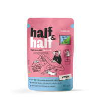 Корм вологий Half&Half для кошенят з білою рибою та горохом в желе 85 г