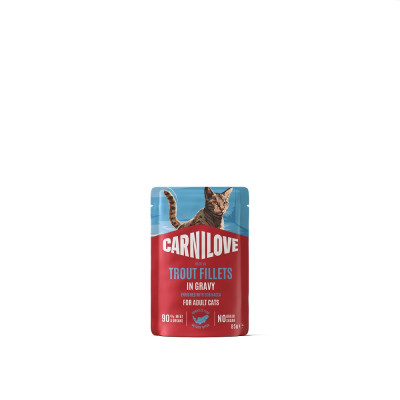 Корм вологий Carnilove Gravy Trout with Echinacea для котів форель та ехінацея в соусі 85 г