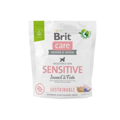 Сухий корм Brit Care Dog Sustainable Sensitive для собак з чутливим травленням, з рибою та комахами, 1 кг Сухий корм Brit Care Dog Sustainable Sensitive для собак з чутливим травленням, з рибою та комахами, 1 кг