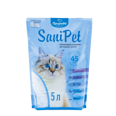 Наповнювач Sani Pet для котячого туалету силікагелевий 5 л Наповнювач Sani Pet для котячого туалету силікагелевий 5 л