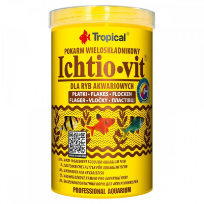 Корм Tropical Ichtio-Vit для всіх акваріумних риб пластівці 200 г/ 1 л Корм Tropical Ichtio-Vit для всіх акваріумних риб пластівці 200 г/ 1 л