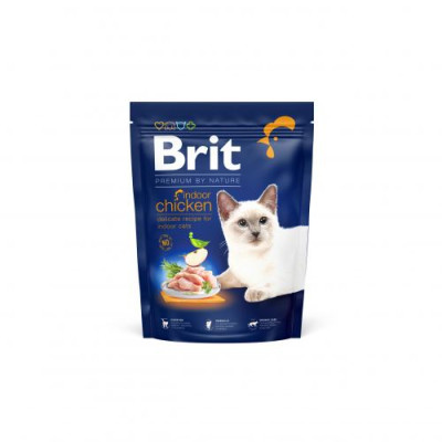 Сухий корм Brit Premium Cat by Nature Indoor для котів, які живуть у приміщенні, з куркою, 300 г Сухий корм Brit Premium Cat by Nature Indoor для котів, які живуть у приміщенні, з куркою, 300 г