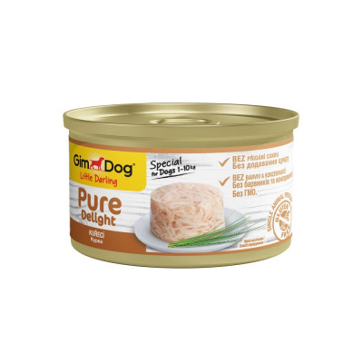 Корм вологий GimDog Pure Delight для собак мініатюрних порід з куркою 85 г Корм вологий GimDog Pure Delight для собак мініатюрних порід з куркою 85 г